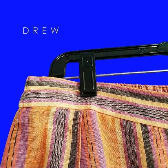 DREW by Anthropologie NEW Striped Split Leg Slim Waistband Wide-Leg Pant L - Picture 6 of 11